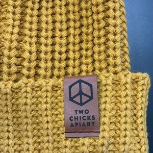 Two Chicks Apiary Mustard Knit Beanie
